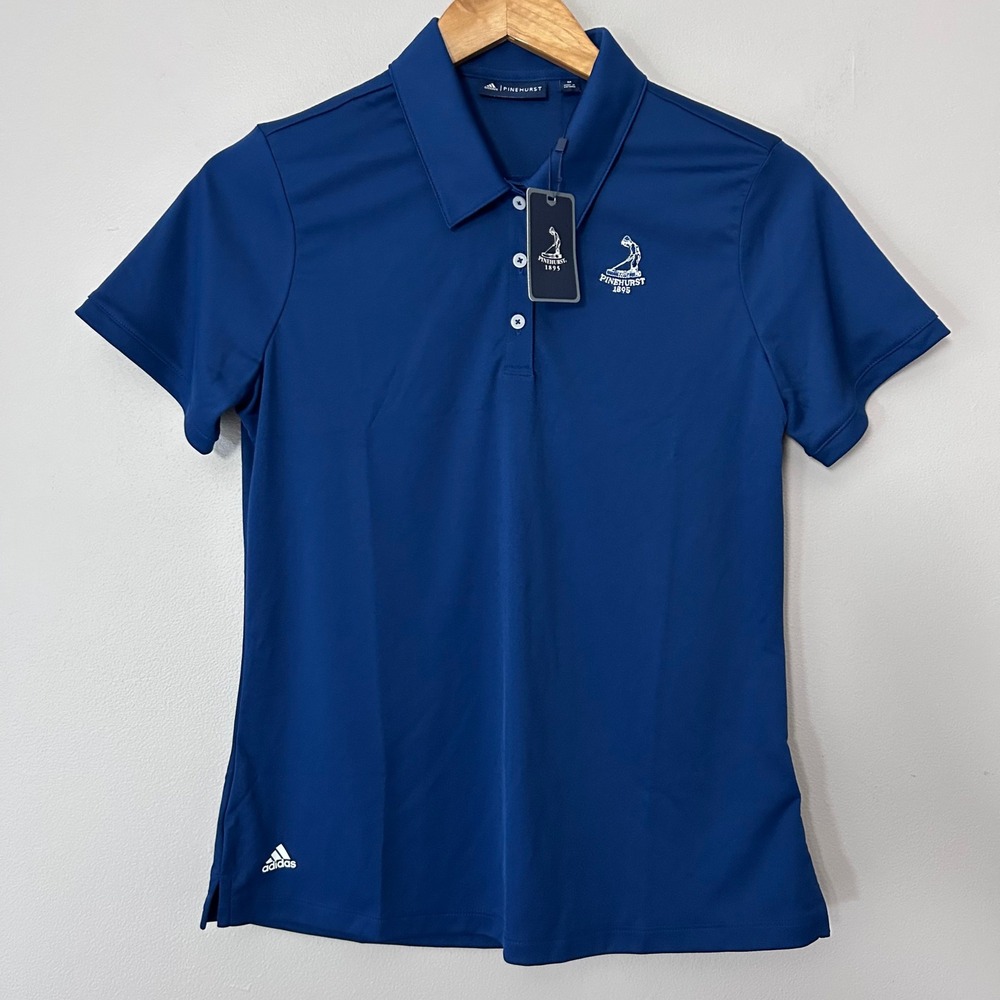 Adidas Golf Polo Womens Medium Blue Pinehurst 1895 Performance Shirt NWT